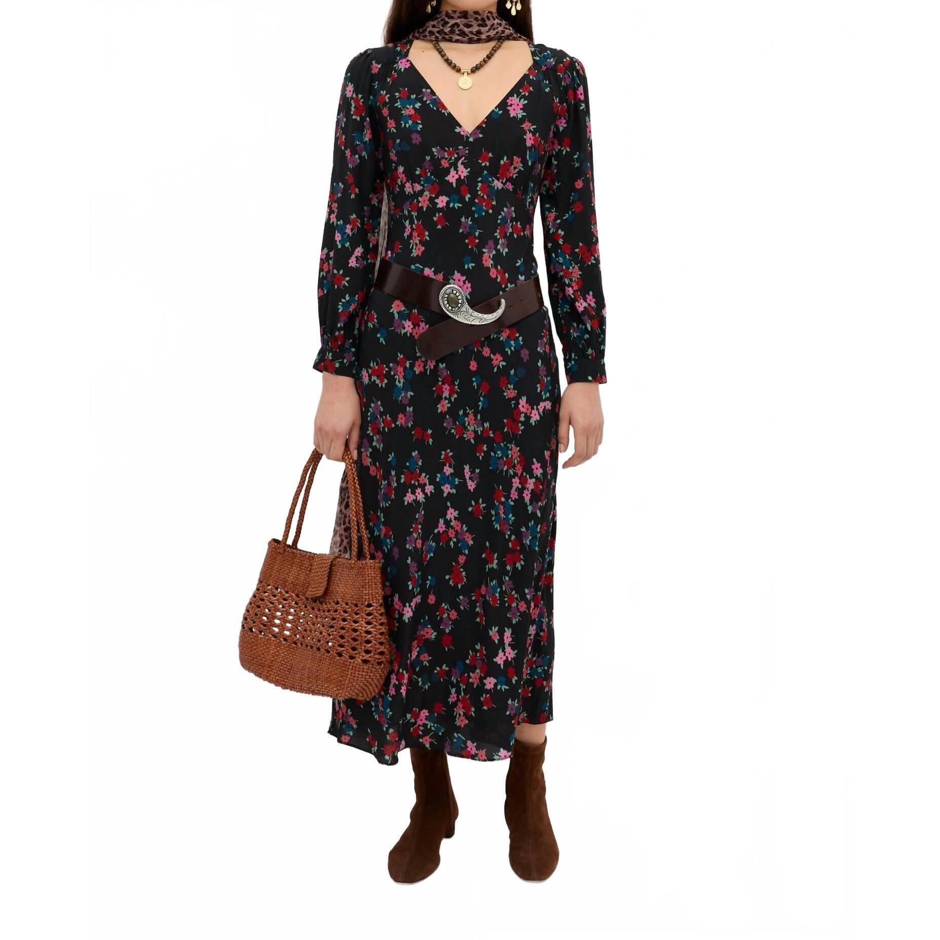 New Rixo Mavis Midi Dress In City Floral Black
